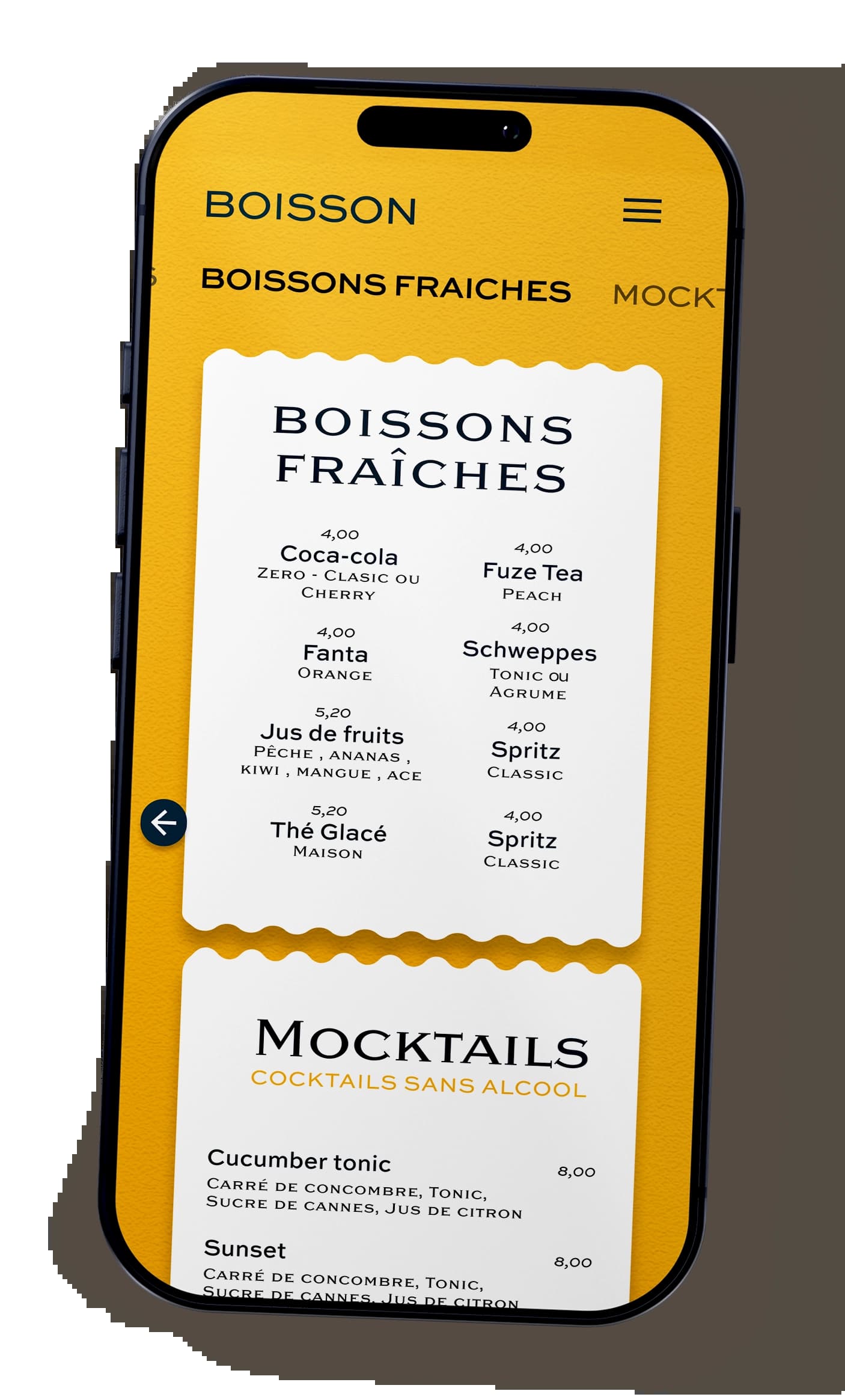 Interface GrubKit - Menu digital Opera